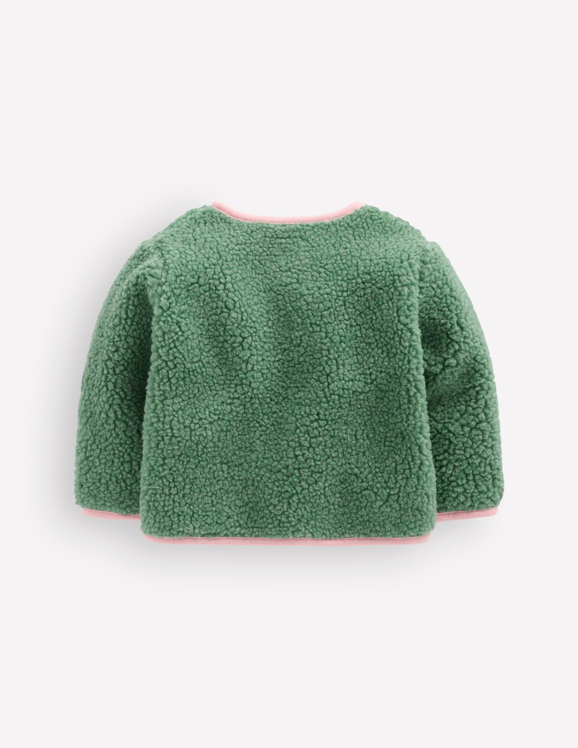 Cosy Borg Button-Down Jacket-Larch Green Floral - Image 3