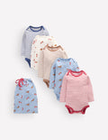 5 bodies en coton-Chiens multi bleu