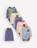5 bodies en coton-À Rayures Multicolores