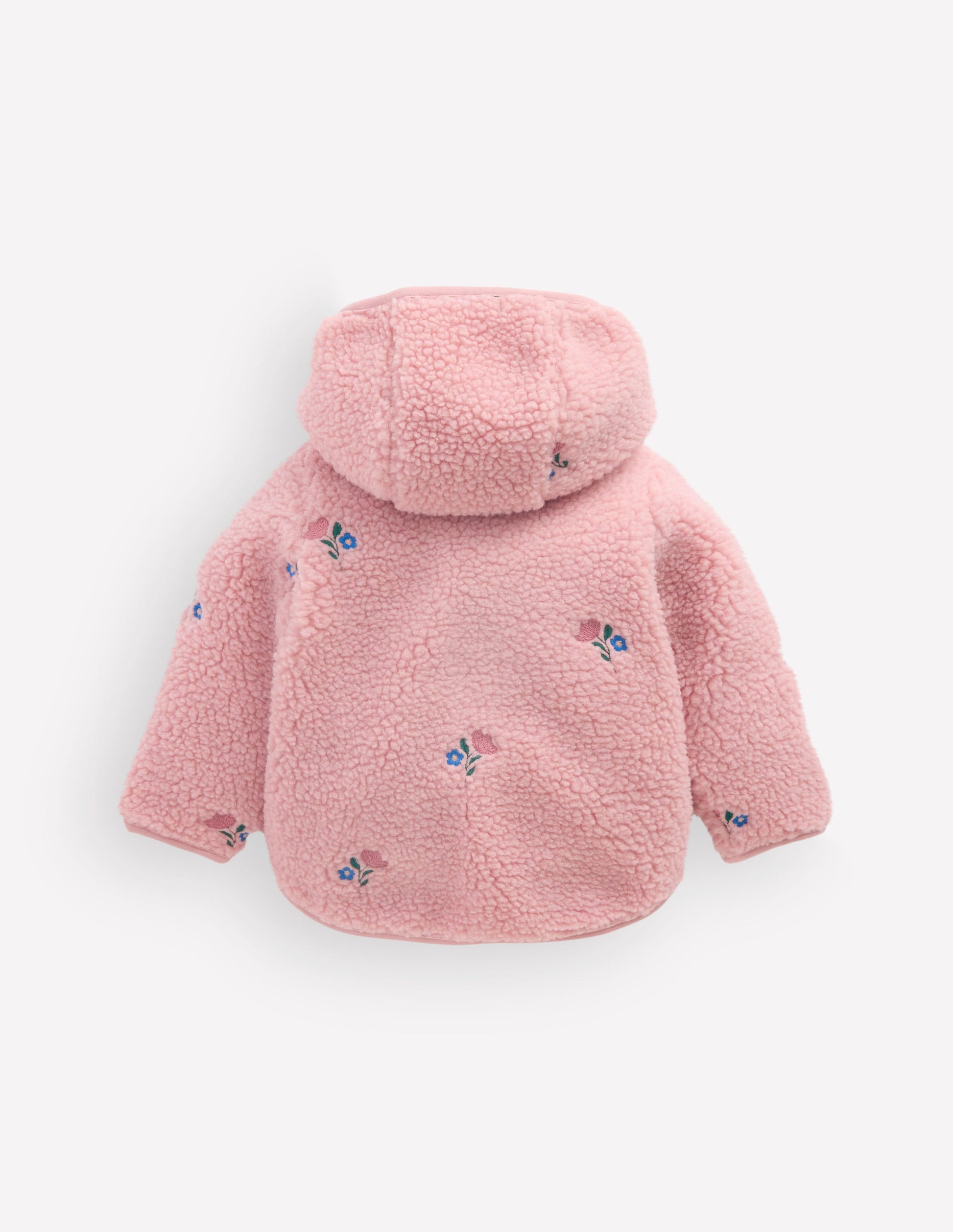 Bestickte Teddyfelljacke-Pink Geblümt-3