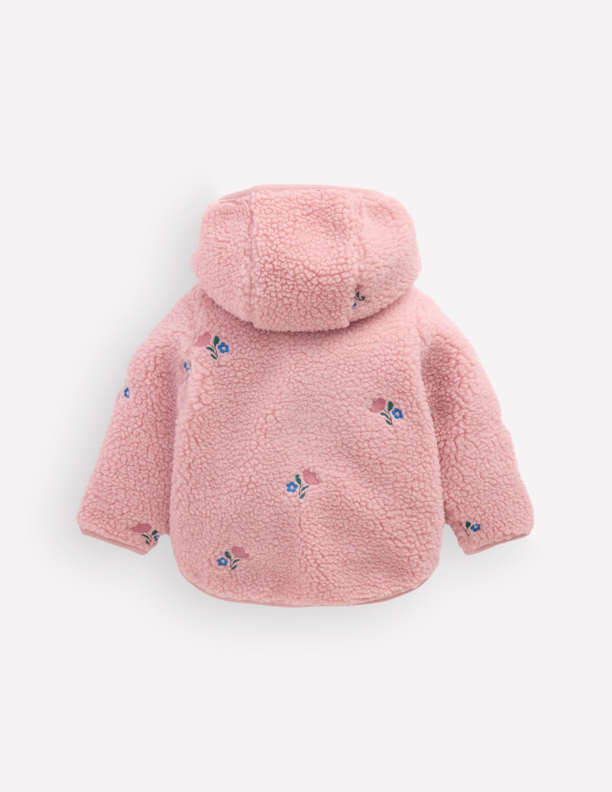 Bestickte Teddyfelljacke-Pink Geblümt - Image 3