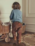 Baumwoll-Cordhose-Bestickt Taupe