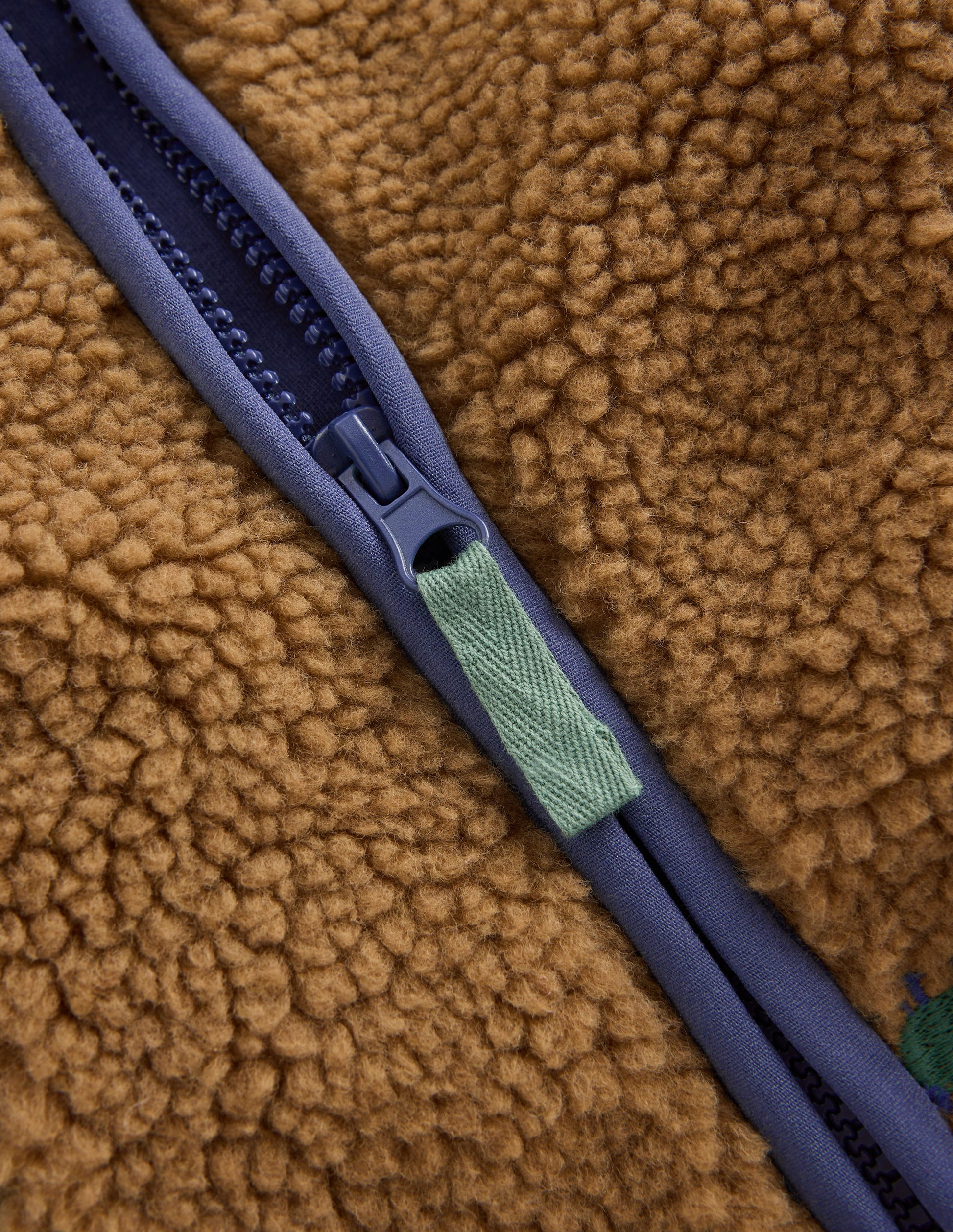 Bestickte Teddyfelljacke-Braun Bunt Traktoren-3