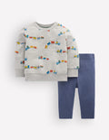 Ensemble sweat et legging-Trains gris chiné
