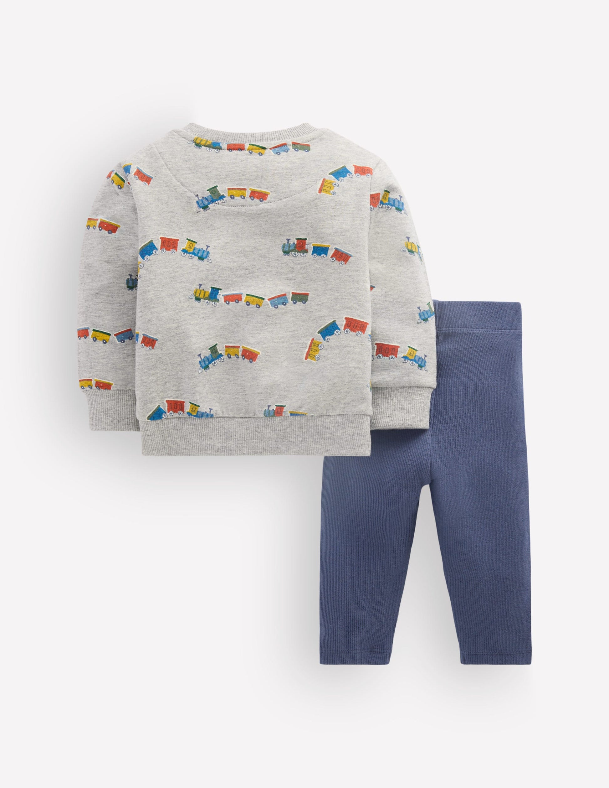 Ensemble sweat et legging-Trains gris chiné-2