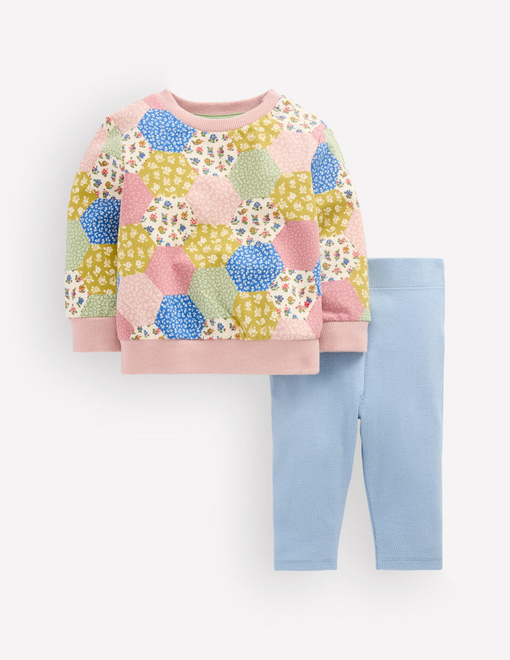 Ensemble sweat et legging-Imprimé patchwork multi
