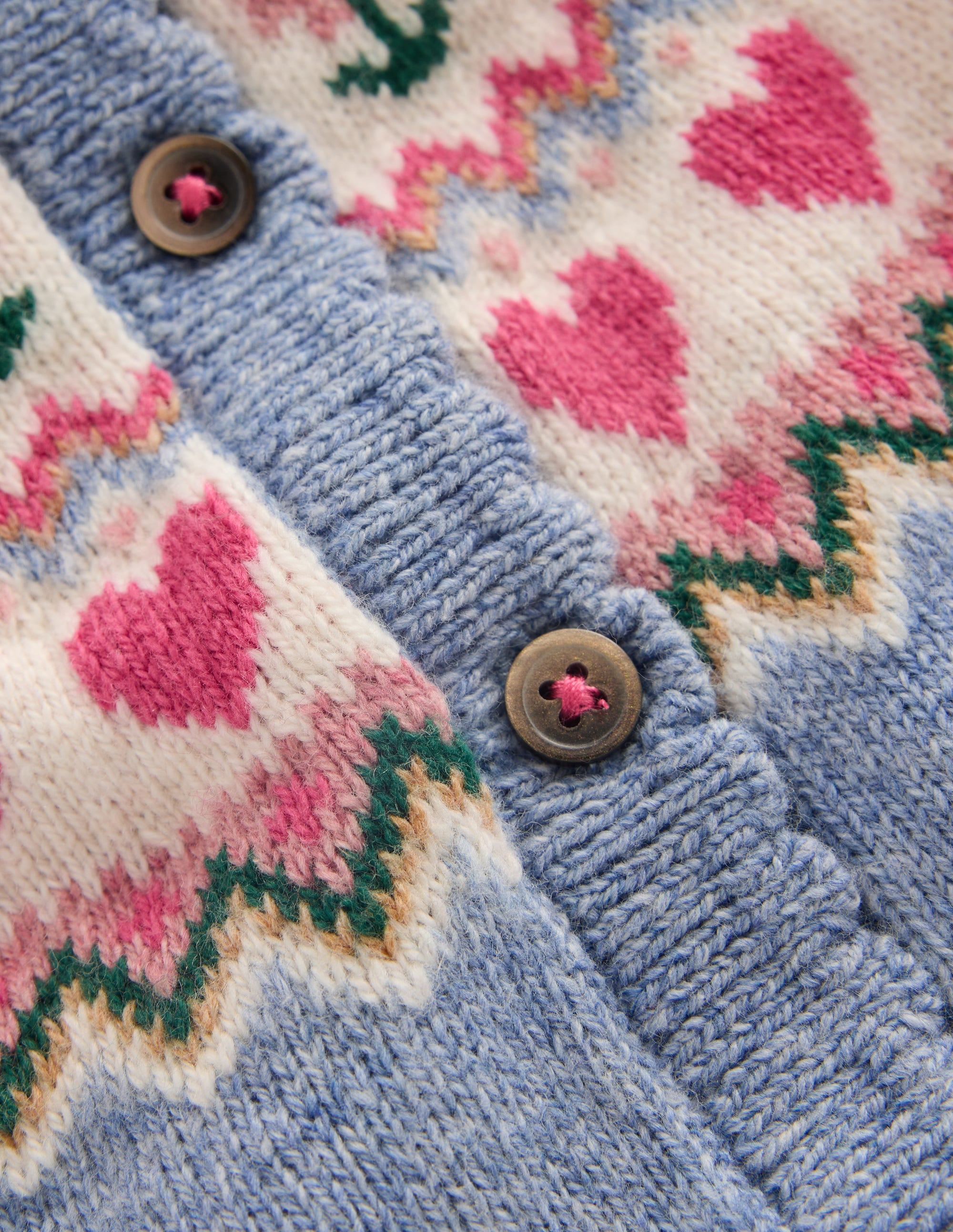 Fair-Isle-Strickjacke-Gletscherblau Meliert - Image 3