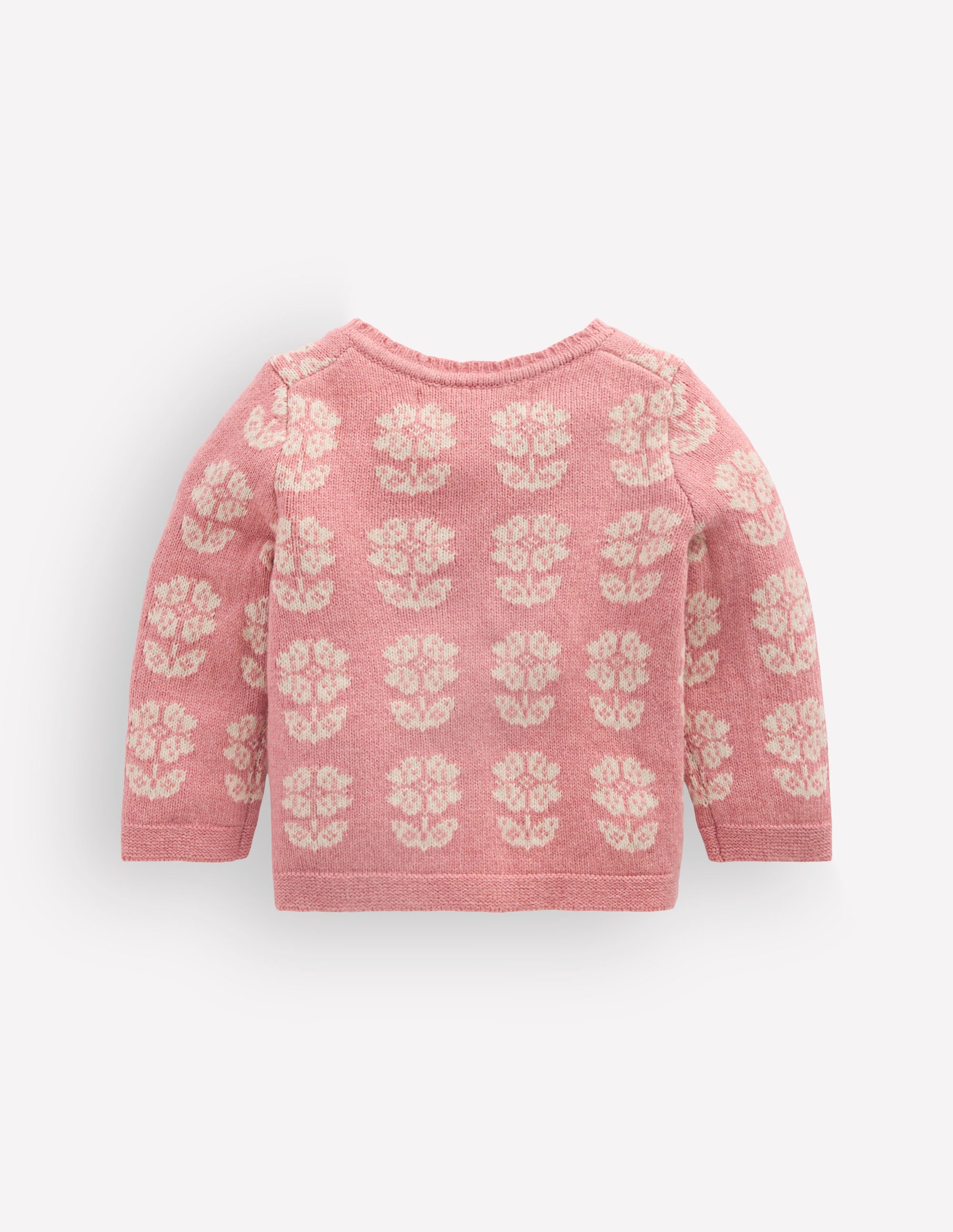 Fair-Isle-Strickjacke-Rosa Heidekraut Meliert - Image 3