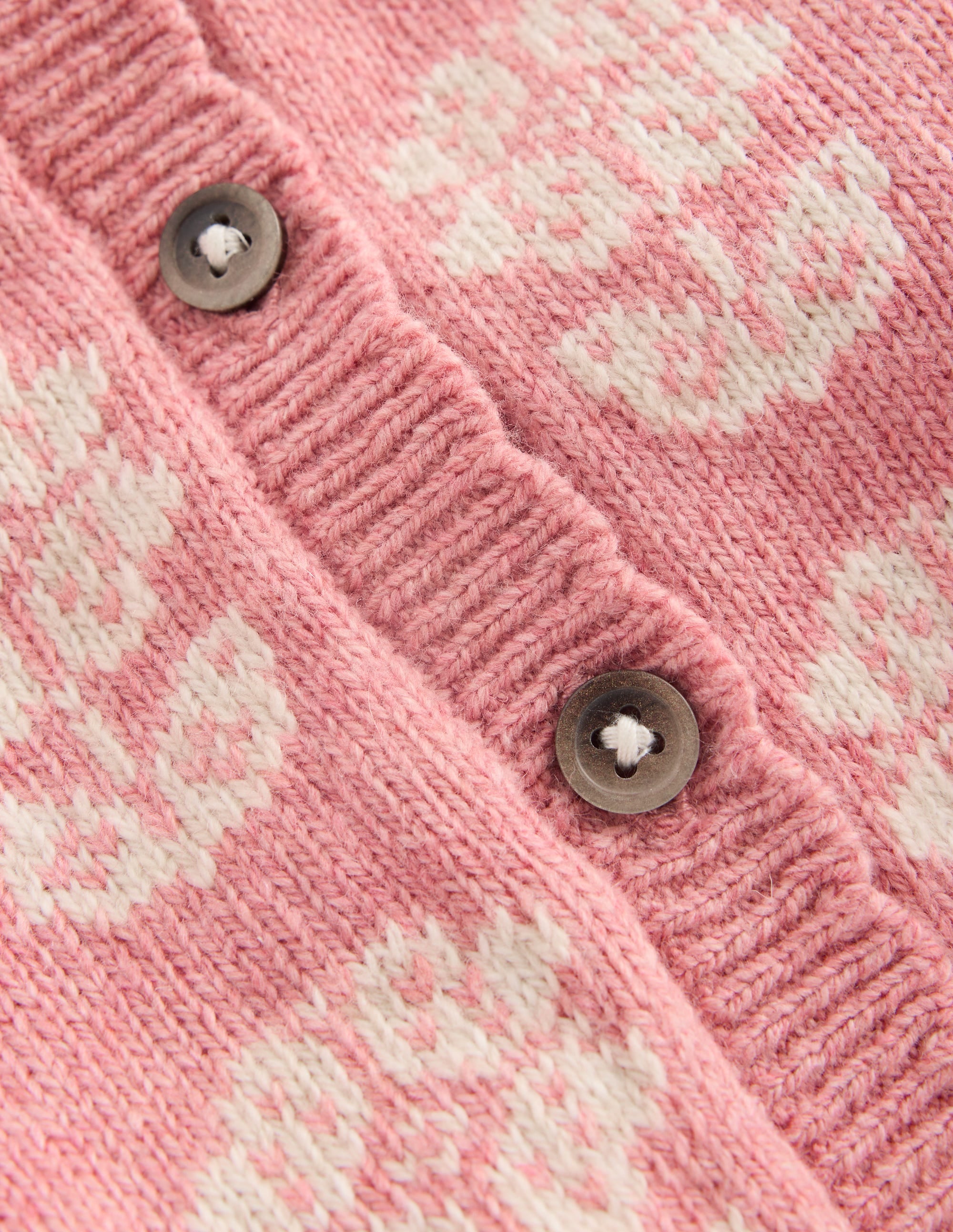 Fair-Isle-Strickjacke-Rosa Heidekraut Meliert - Image 4