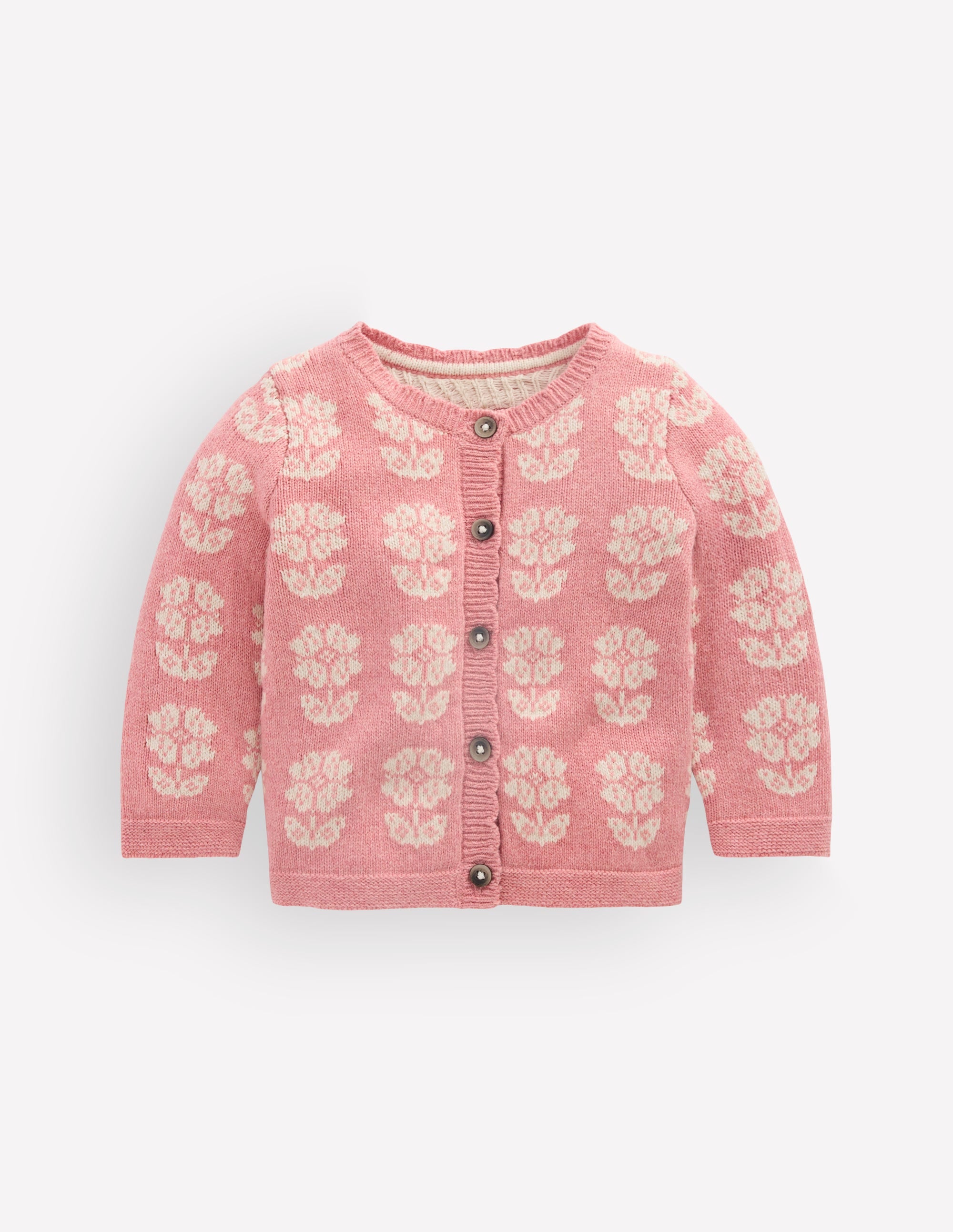 Fair-Isle-Strickjacke-Rosa Heidekraut Meliert - Image 2