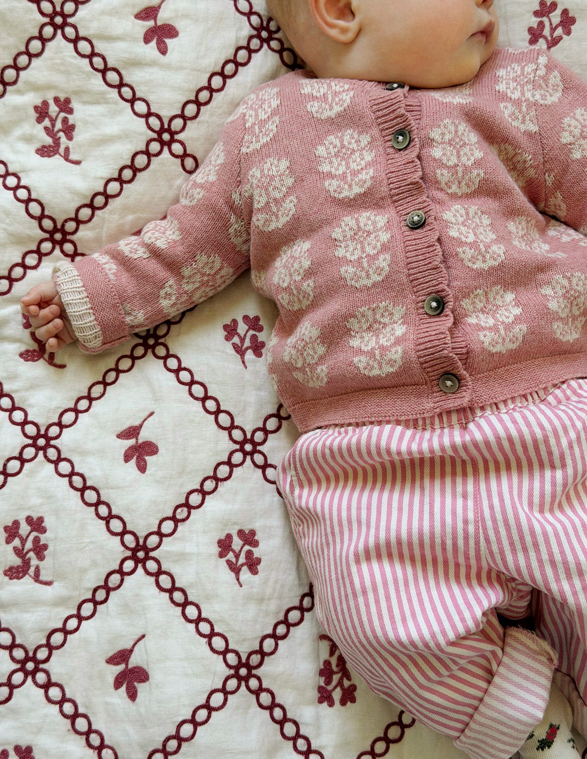 Fair-Isle-Strickjacke-Rosa Heidekraut Meliert-1