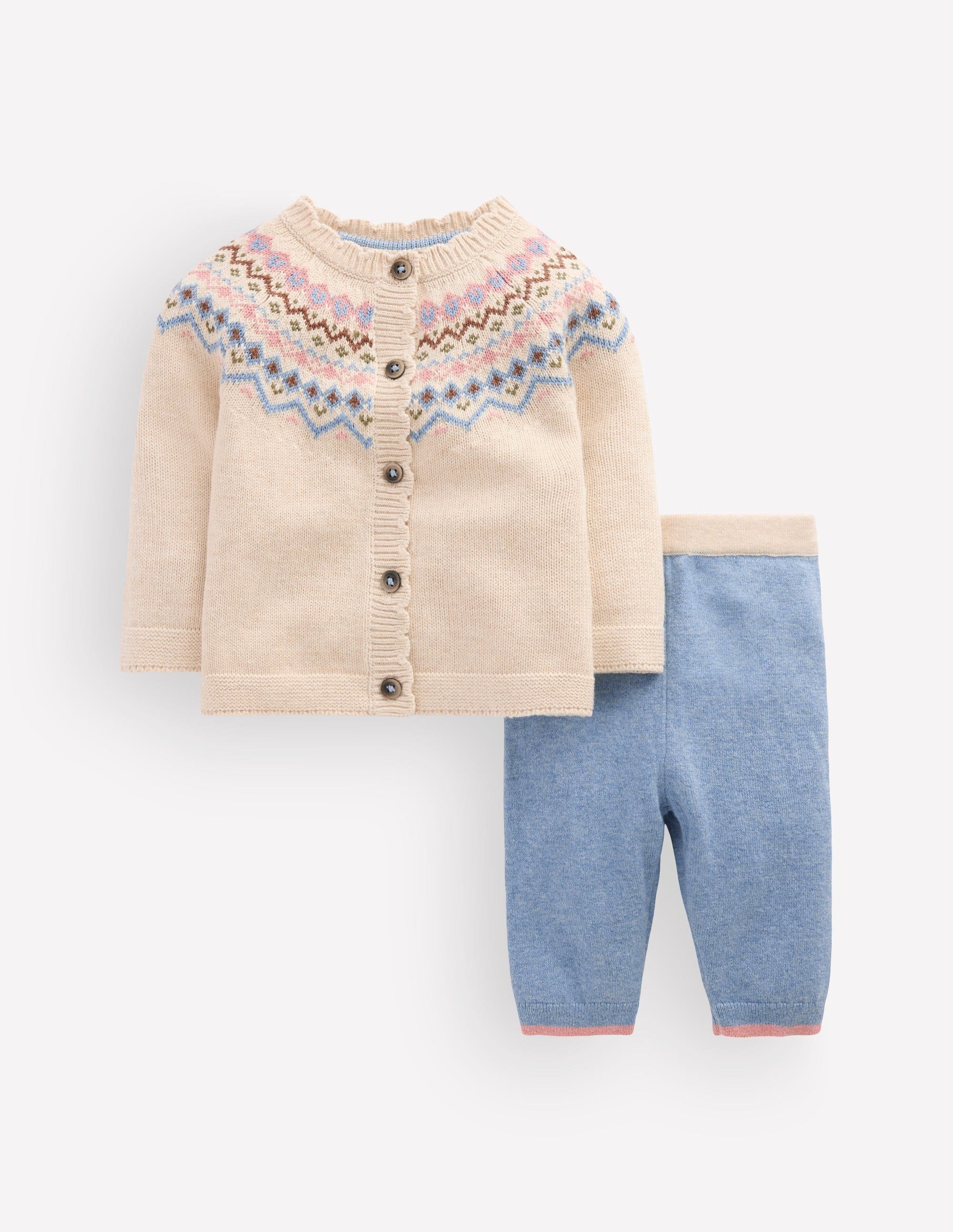 Spielset aus Fair-Isle-Strick-Beige Meliert - Image 2