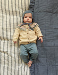 Spielset aus Fair-Isle-Strick-Beige Meliert
