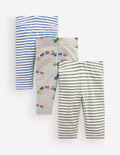 Baumwoll-Leggings im 3er-Pack-Grau Meliert, Züge