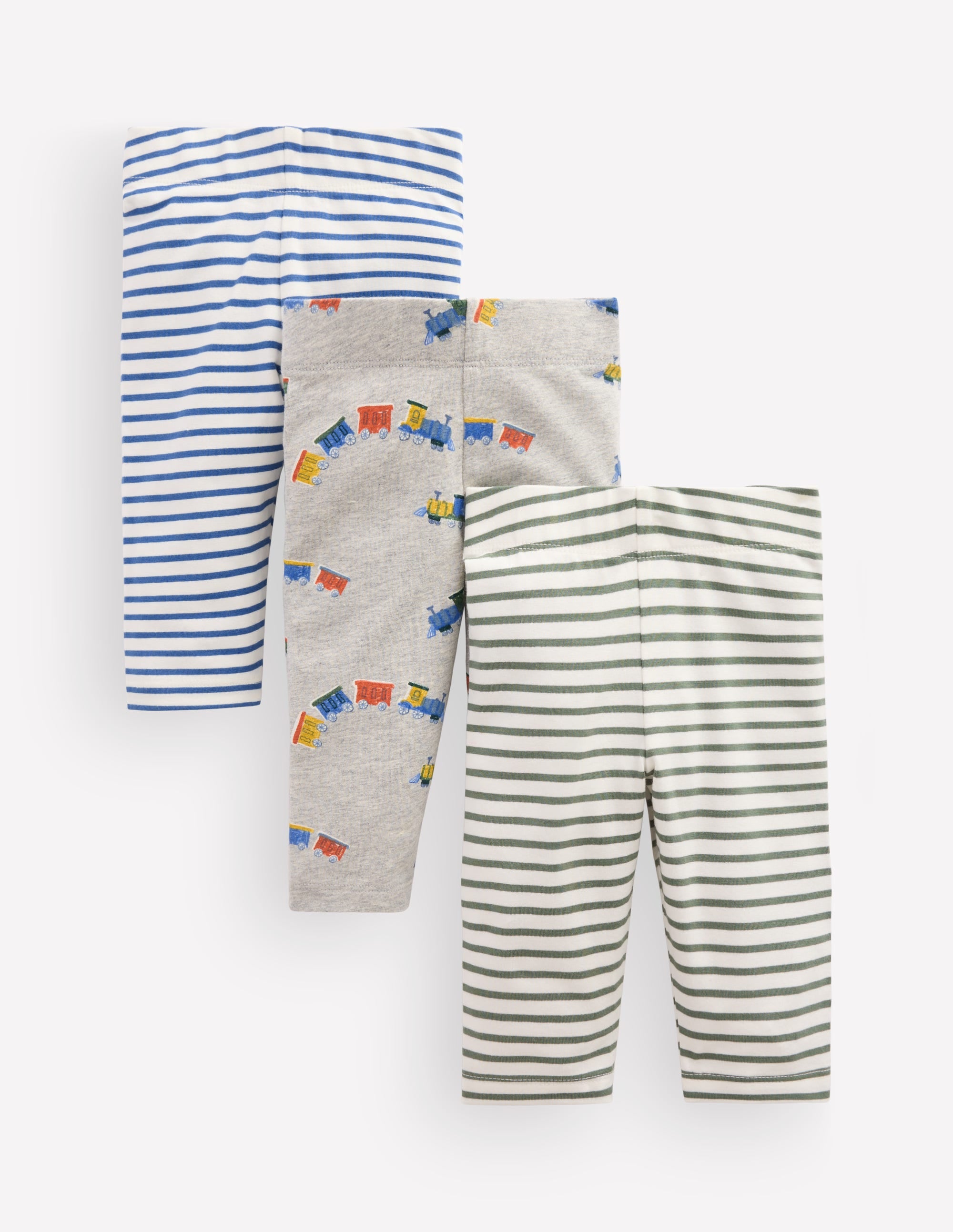 Baumwoll-Leggings im 3er-Pack-Grau Meliert, Züge - Image 1