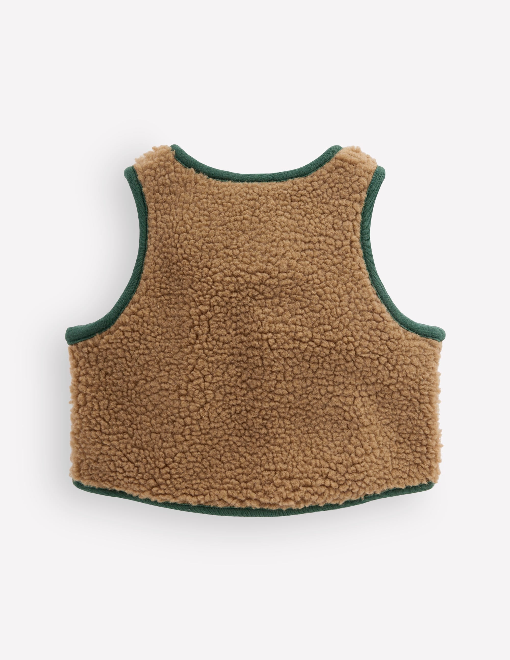 Einfarbige Teddyfellweste-Braun und Dunkelgrün - Image 2