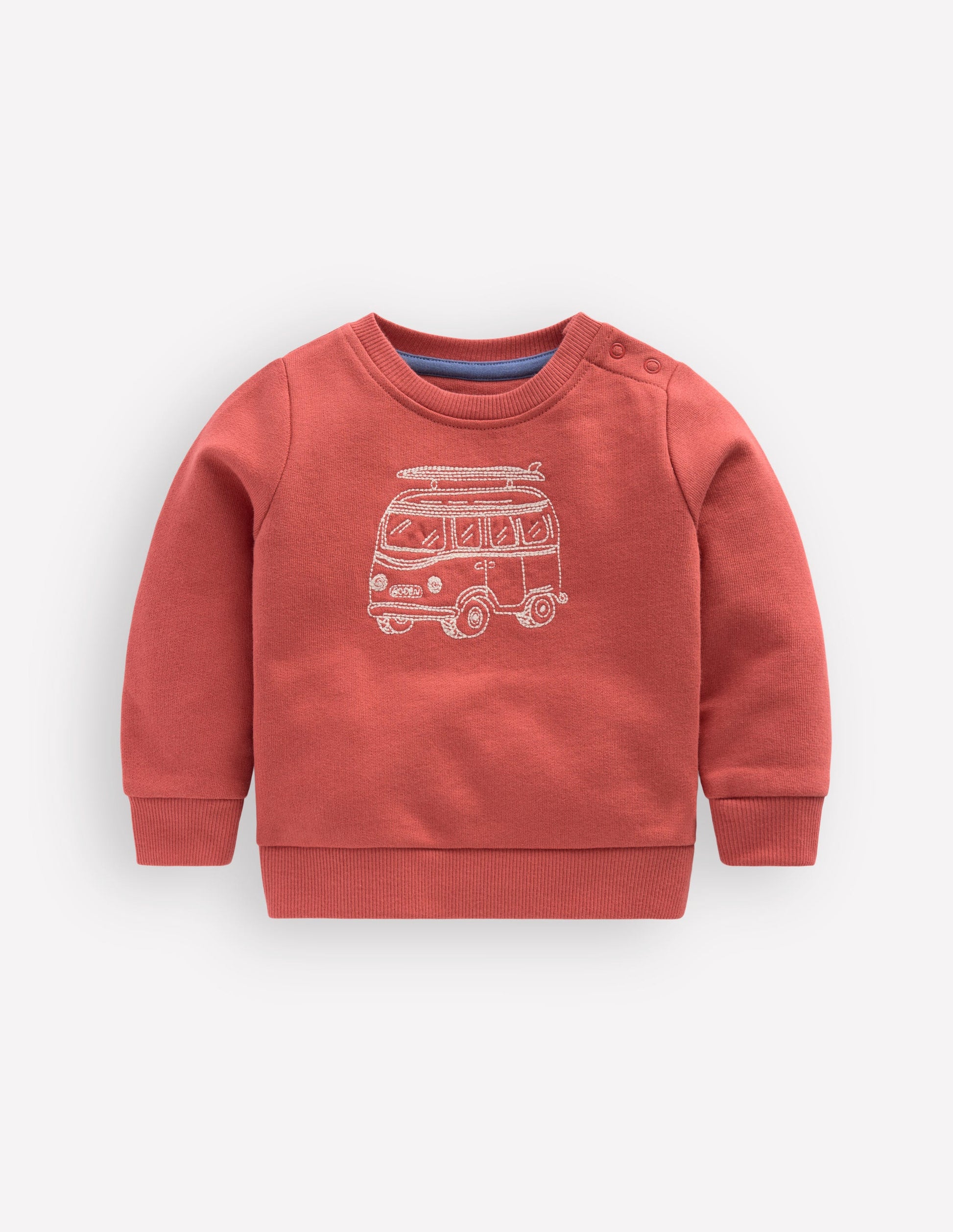 Sweatshirt mit Kettenstich-Marmeladenrot Camper-1