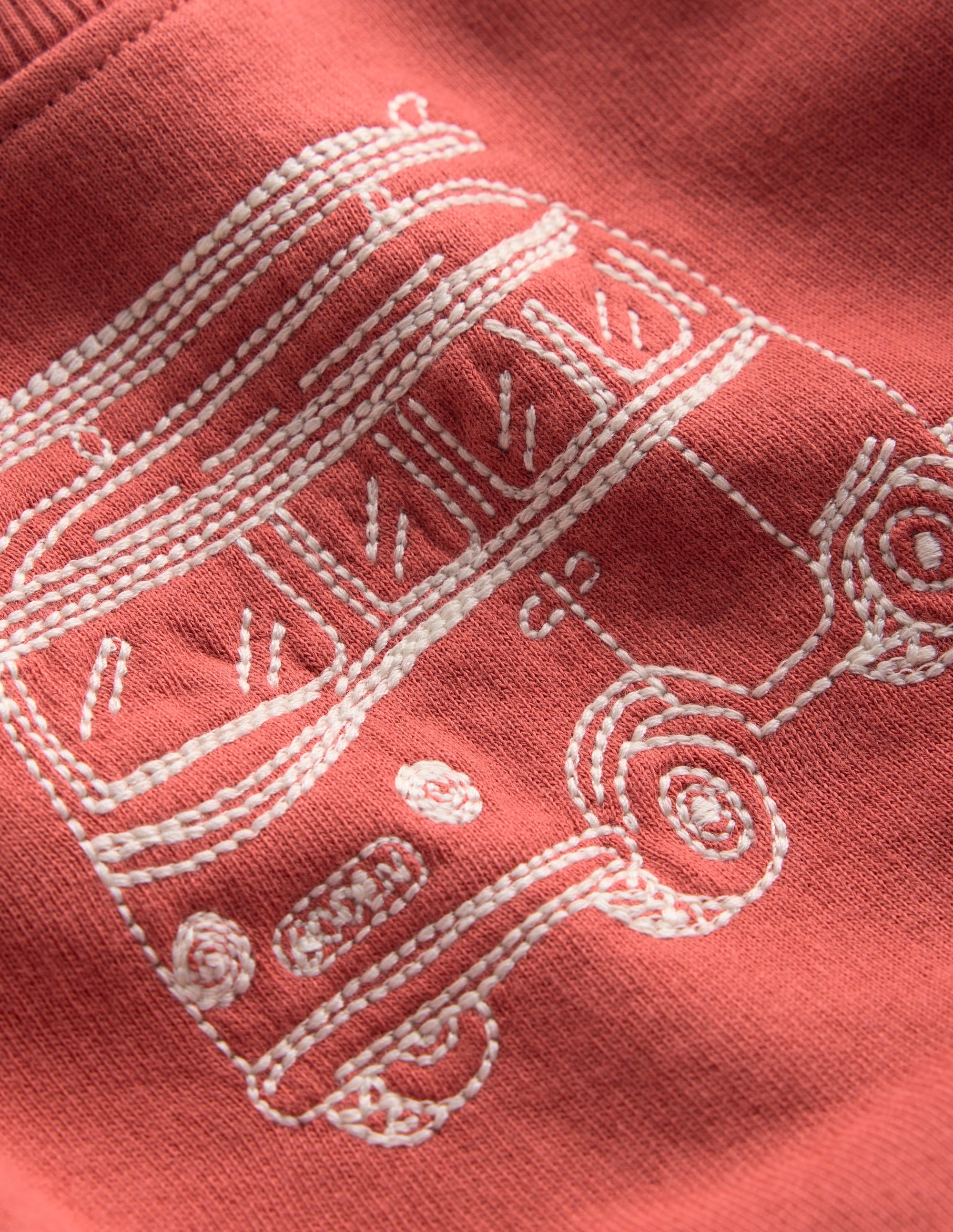 Sweatshirt mit Kettenstich-Marmeladenrot Camper - Image 3