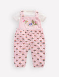 Besticktes Strampler-Set-Rosa Elefant