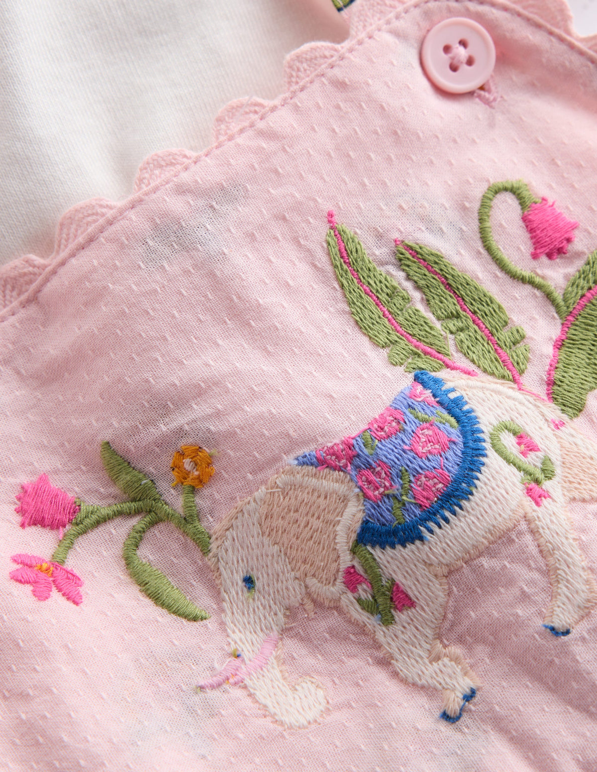 Besticktes Strampler-Set-Rosa Elefant - Image 3