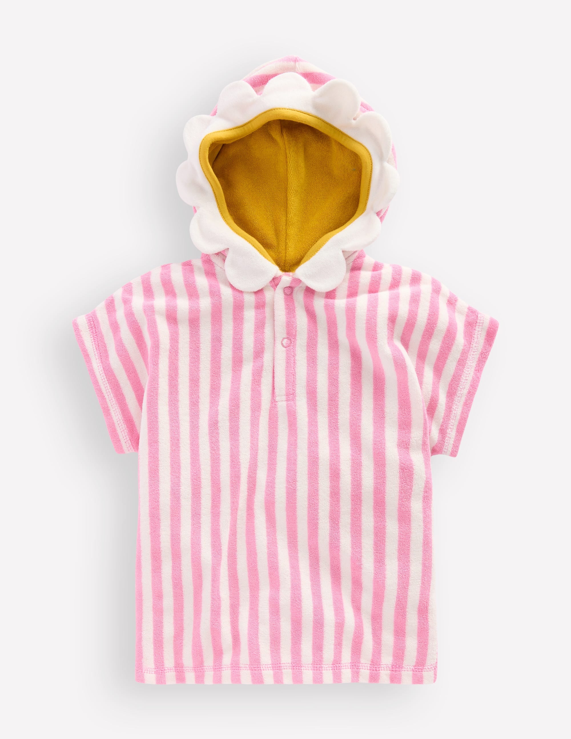 Poncho fantaisie en éponge-Fleur rose - Image 1
