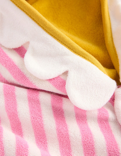 Origineller Frottee-Badeponcho-Rosa, Blume-3