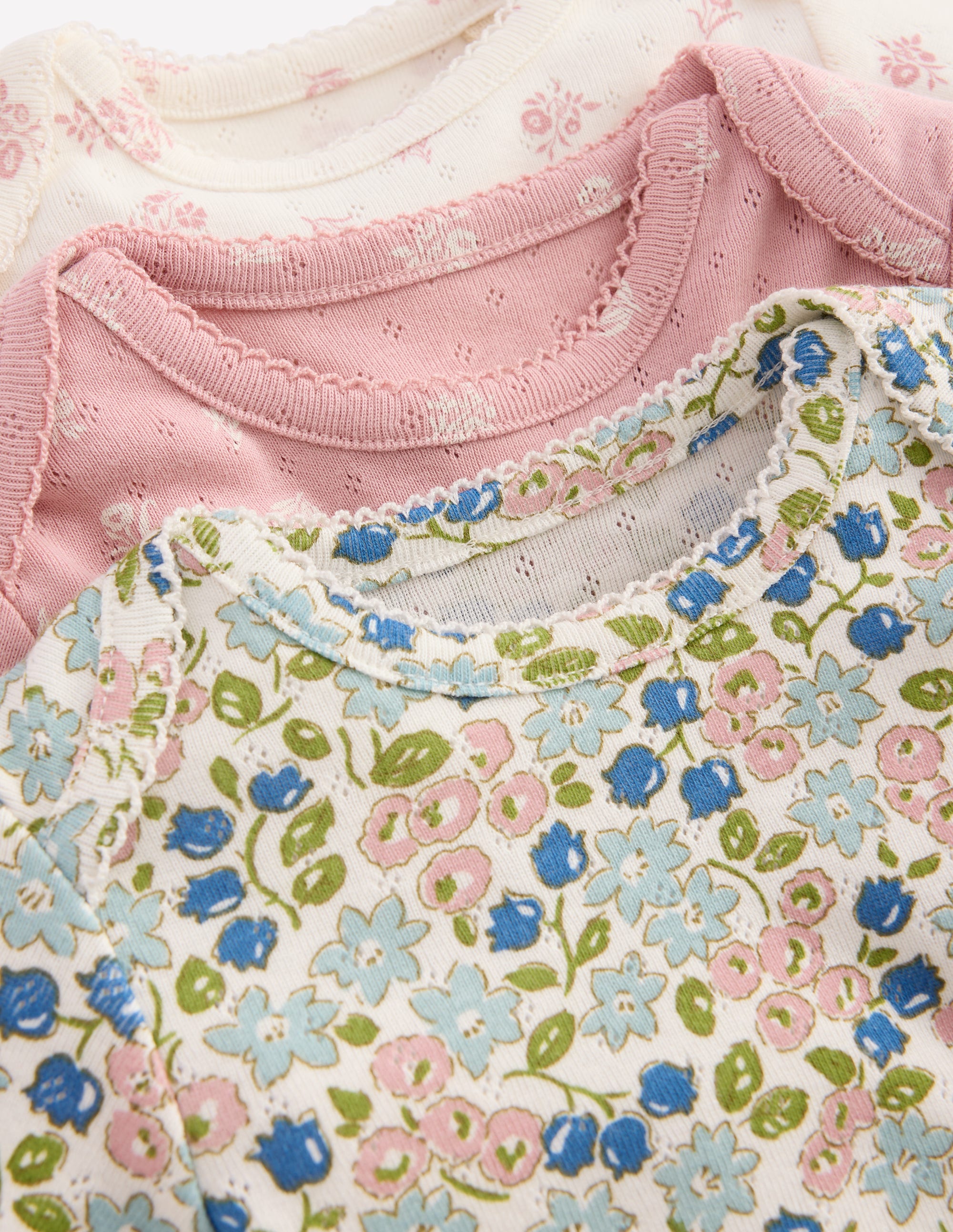 Pointelle-Bodys im 3er-Pack-Bunt Kleines Blumenmuster - Image 3