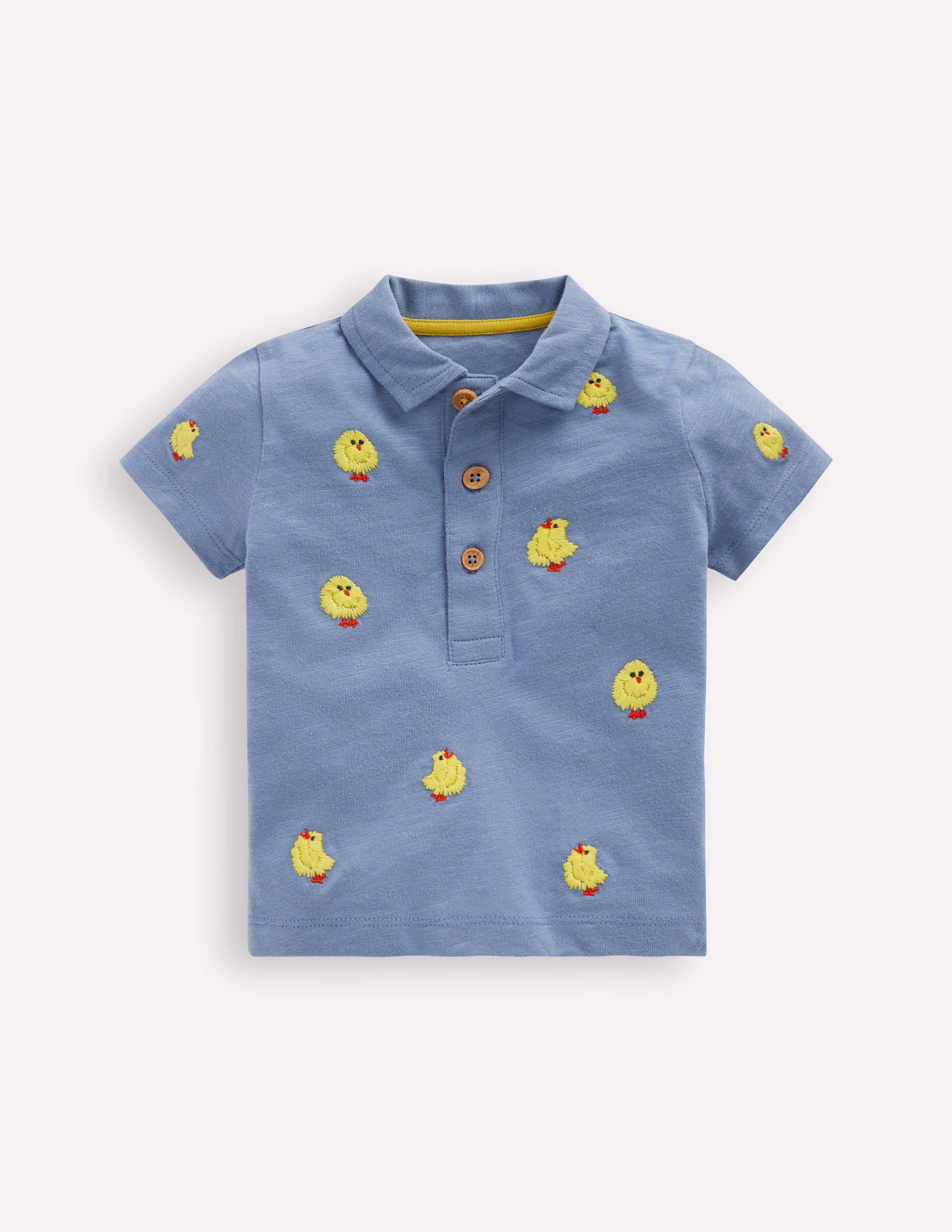 Besticktes Polohemd-Hellblau Flauschige Küken - Image 1