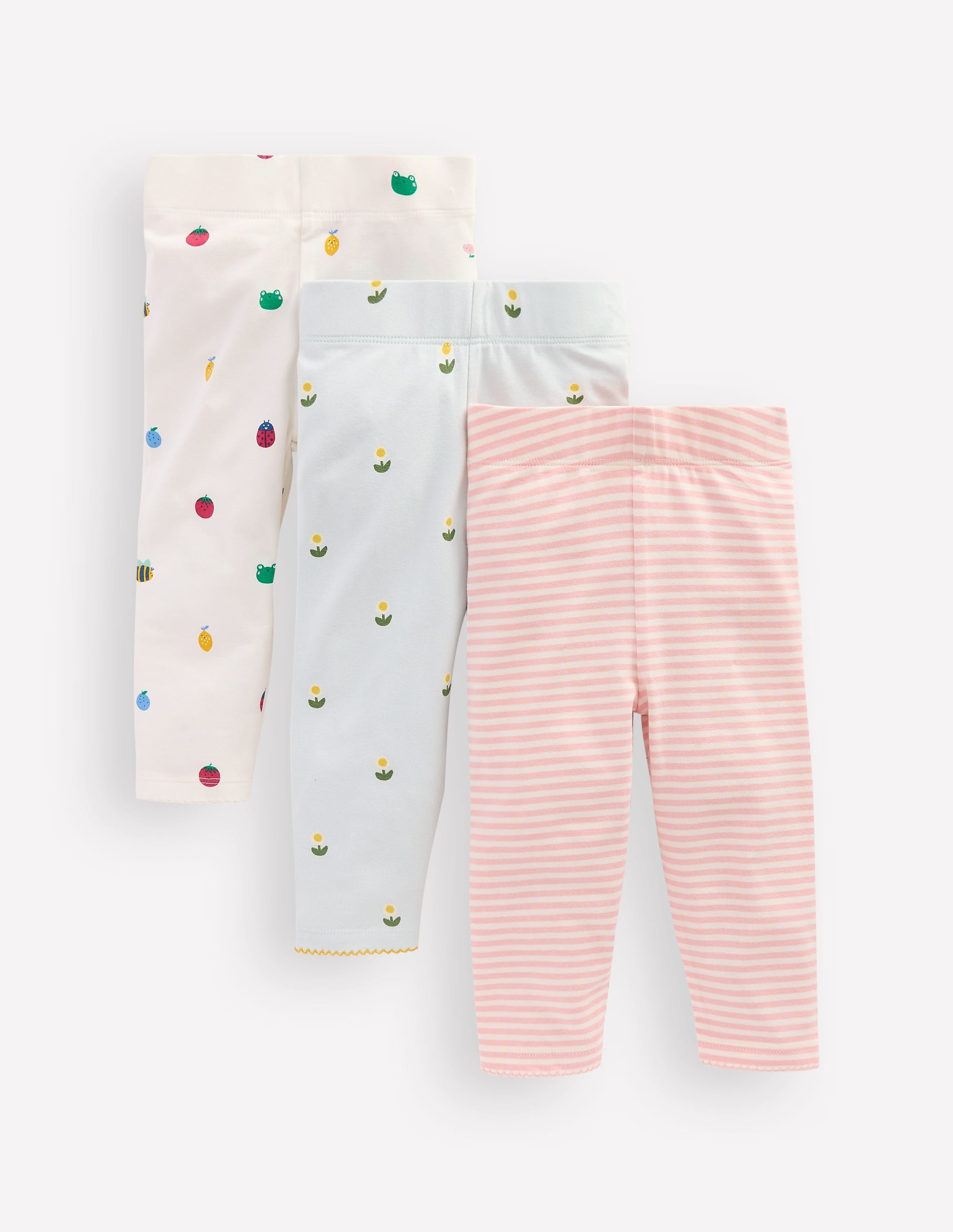 Baumwoll-Leggings im 3er-Pack-Bunt Gänseblümchen - Image 1