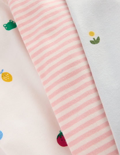 Baumwoll-Leggings im 3er-Pack-Bunt Gänseblümchen-2