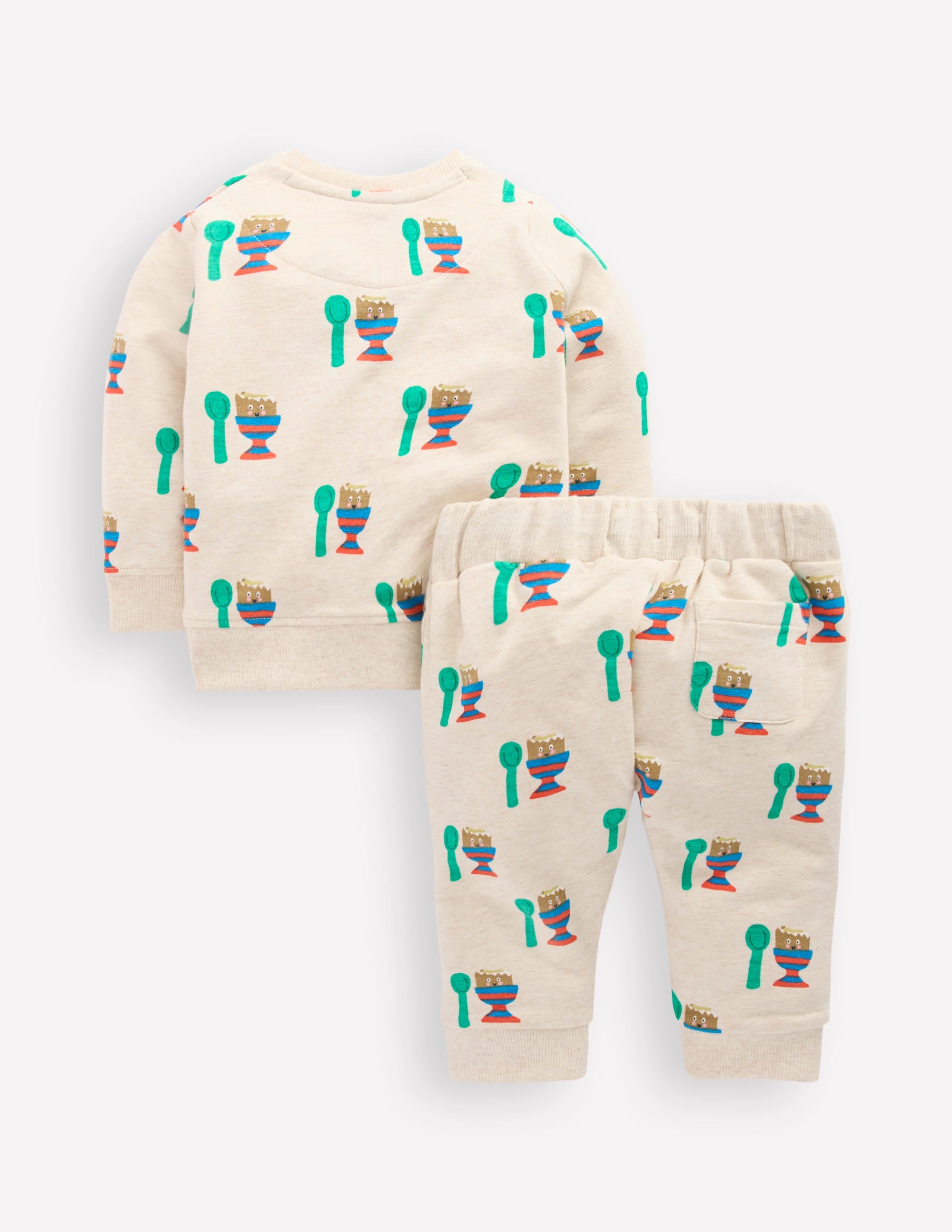 Sweatshirt-Spielset-Haferbeige Meliert Lustiges Ei - Image 2