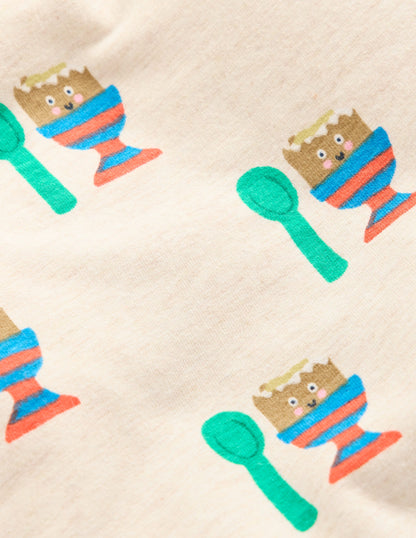 Sweatshirt-Spielset-Haferbeige Meliert Lustiges Ei-3