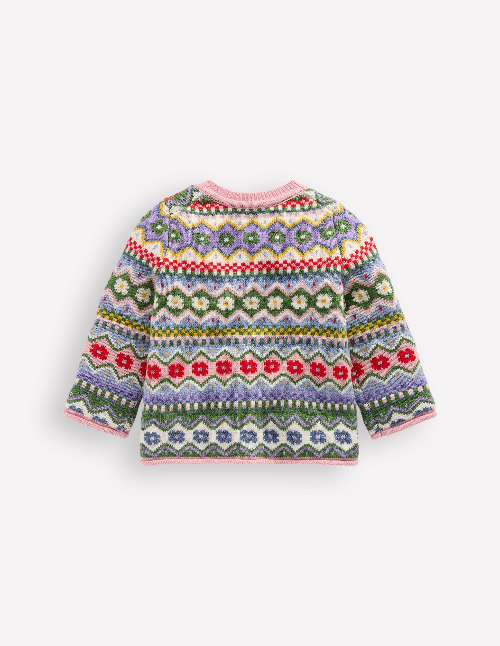 Edie Fair-Isle-Strickjacke-Bunt Blumenmuster Fair-Isle-2