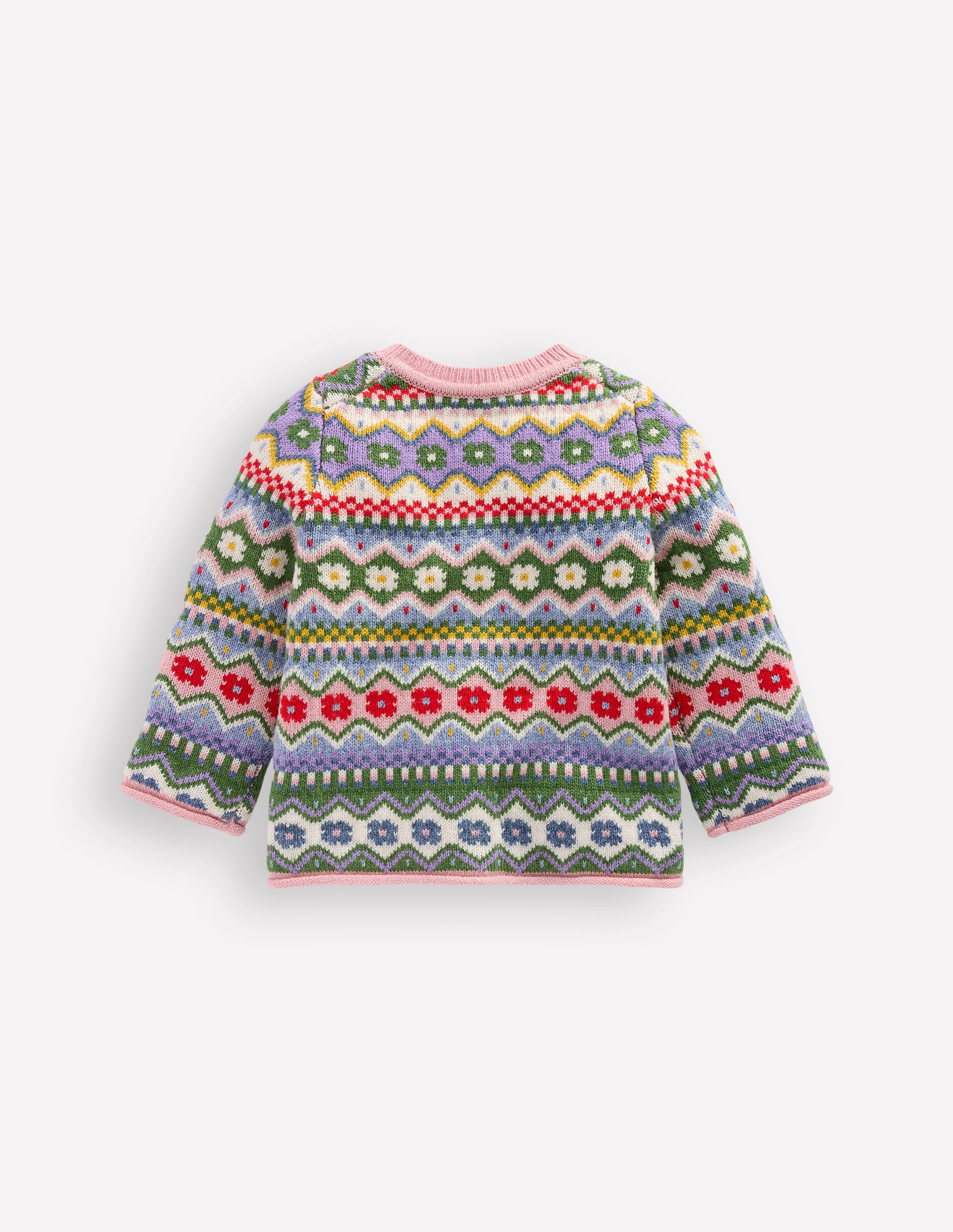 Edie Fair-Isle-Strickjacke-Bunt Blumenmuster Fair-Isle - Image 2