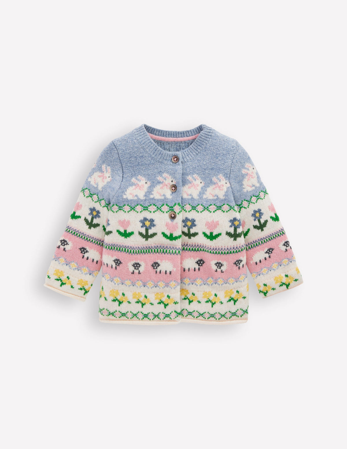 Edie Fair-Isle-Strickjacke-Bunt Ostern - Image 1