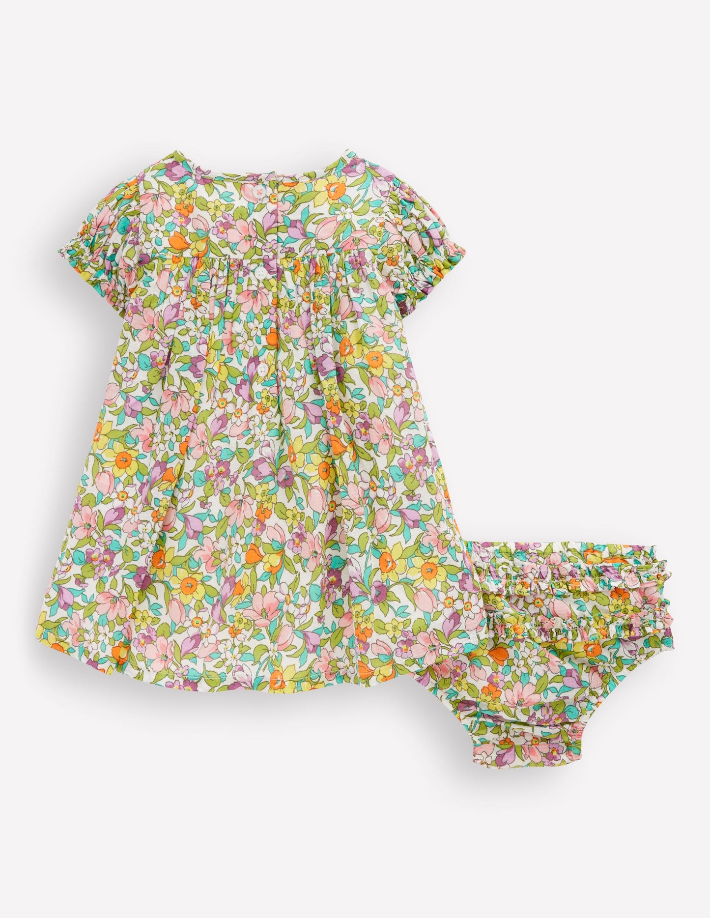 Gerafftes, gewebtes Kleid-Bunt mit Florabunda