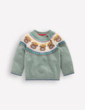 Fair-Isle-Pullover-Zultanitgrün Hochlandrinder