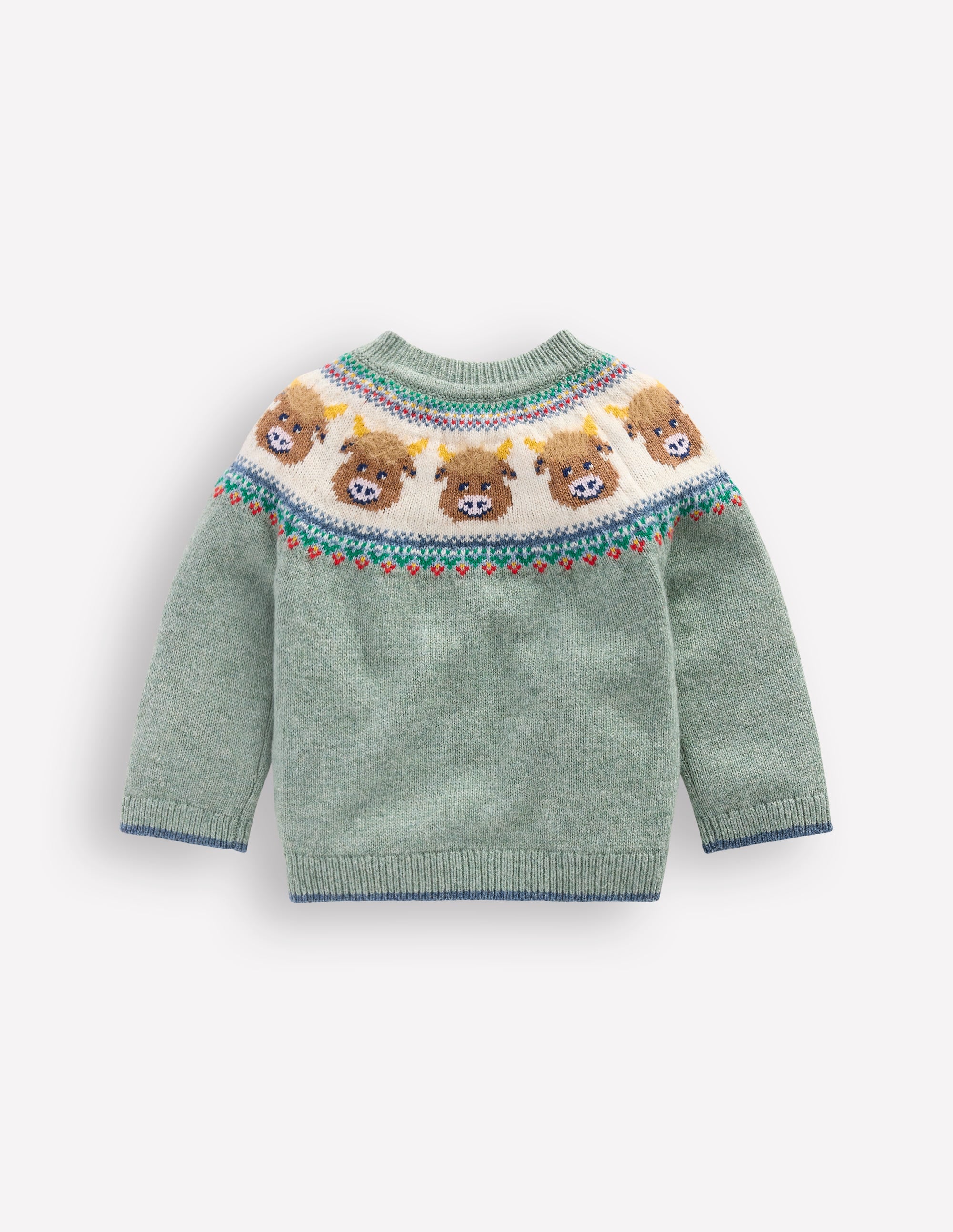 Fair-Isle-Pullover-Zultanitgrün Hochlandrinder - Image 2