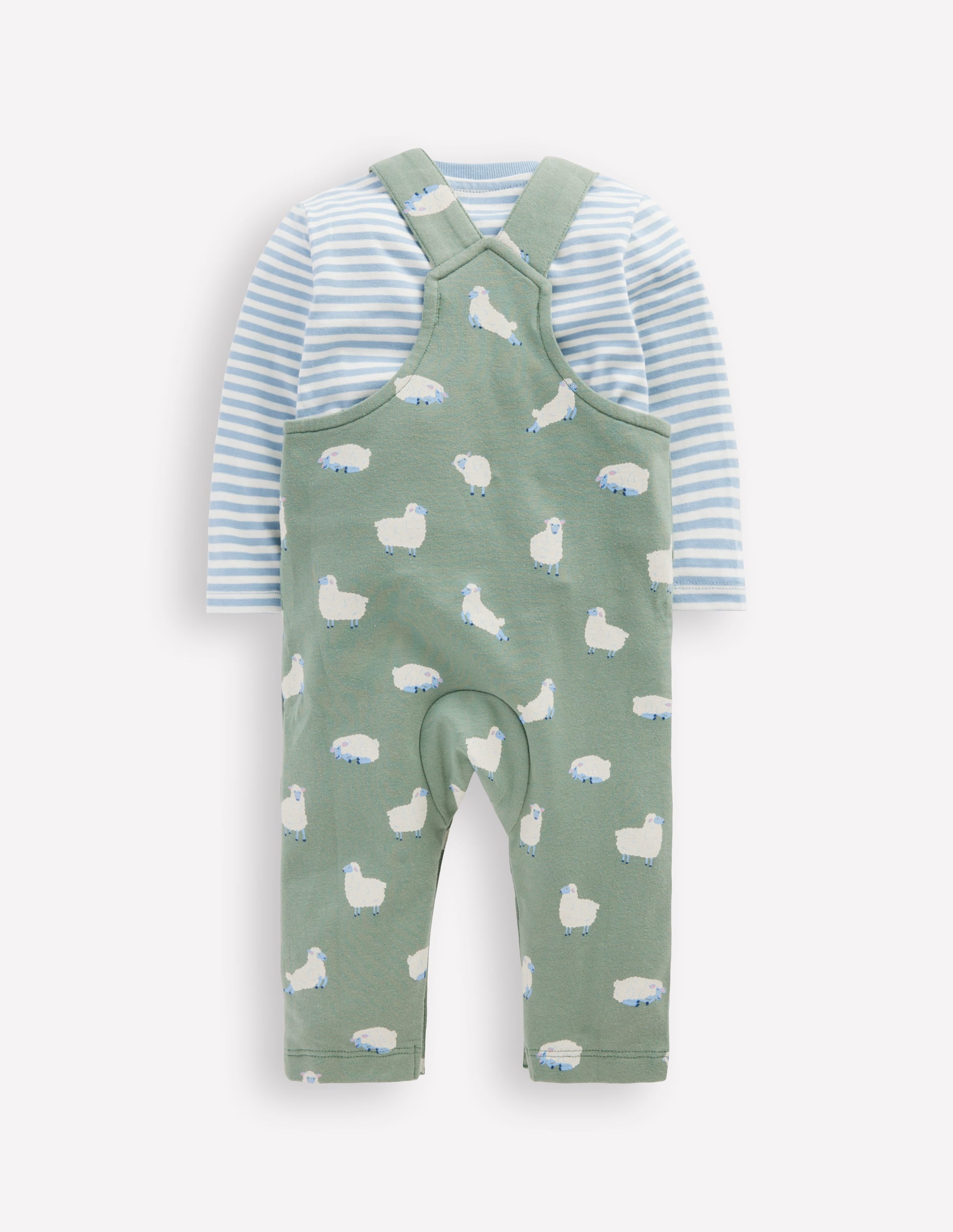Ensemble avec salopette en jersey-Mouton vert - Image 2