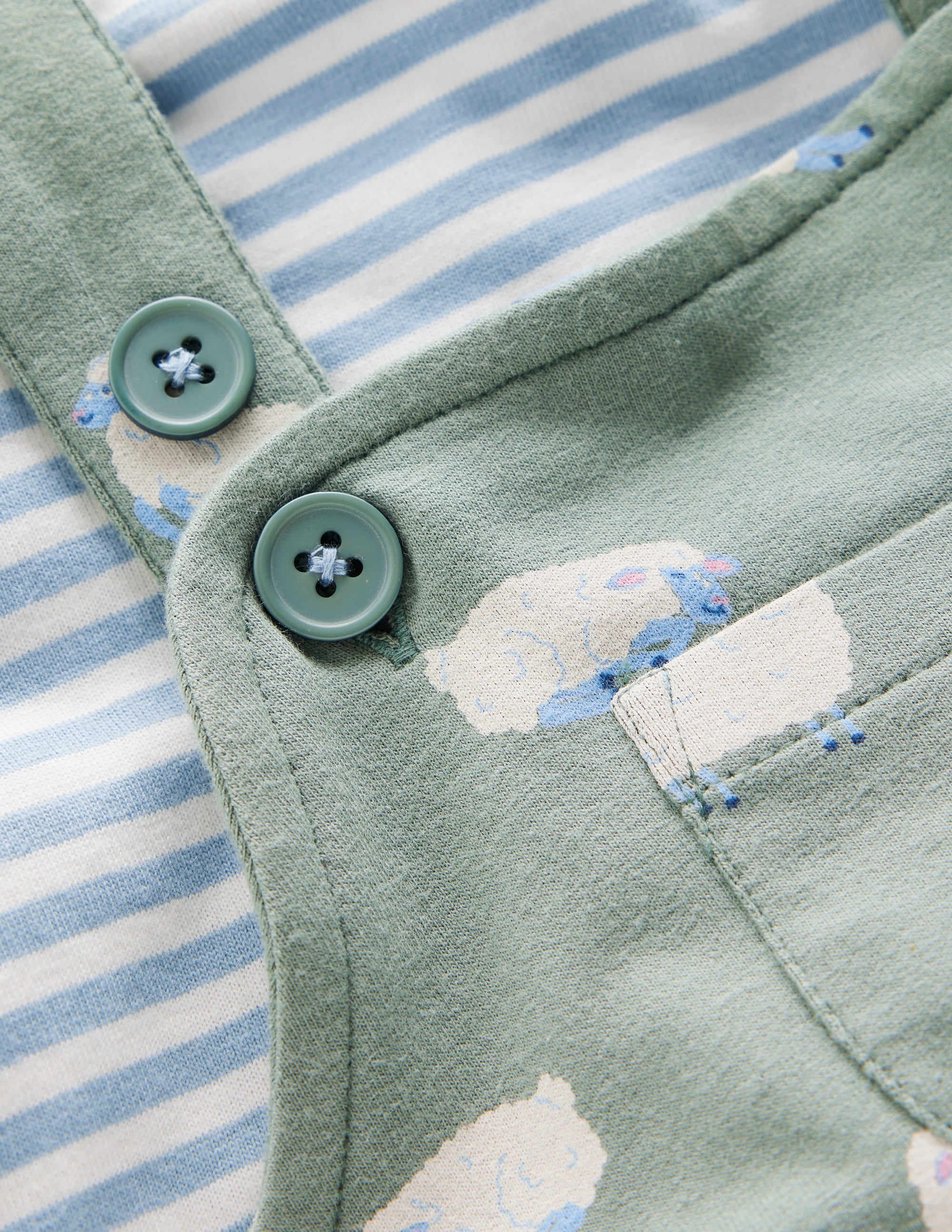 Ensemble avec salopette en jersey-Mouton vert - Image 3