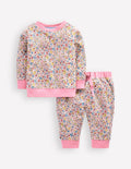 Sweatshirt-Set mit Applikation-Bunt Vintage Blumenmuster