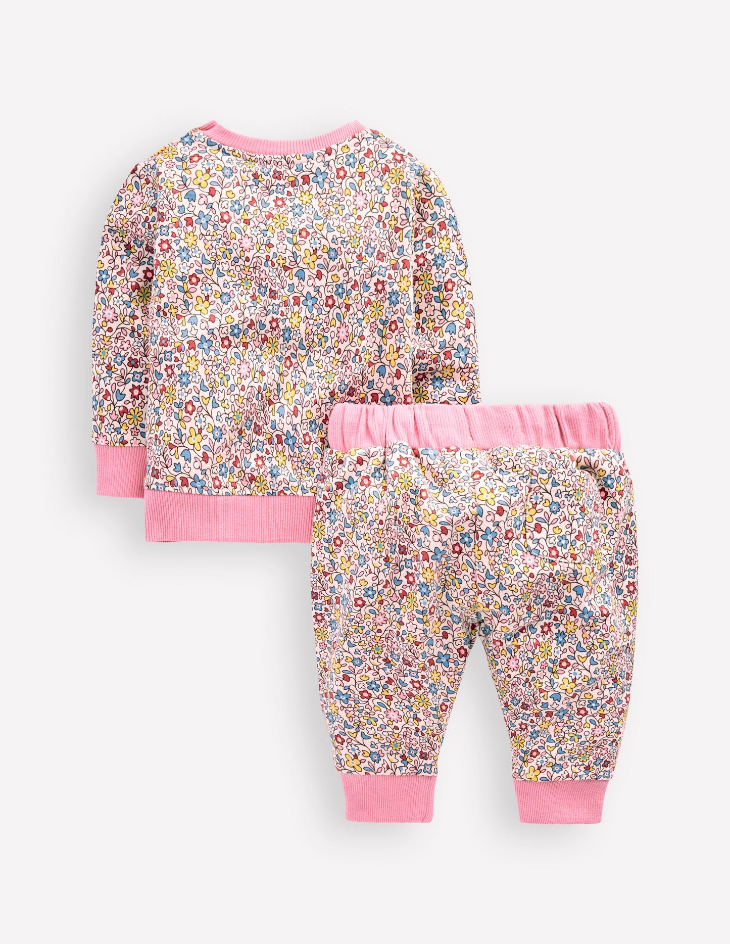 Sweatshirt-Set mit Applikationen-Bunt Vintage Blumenmuster