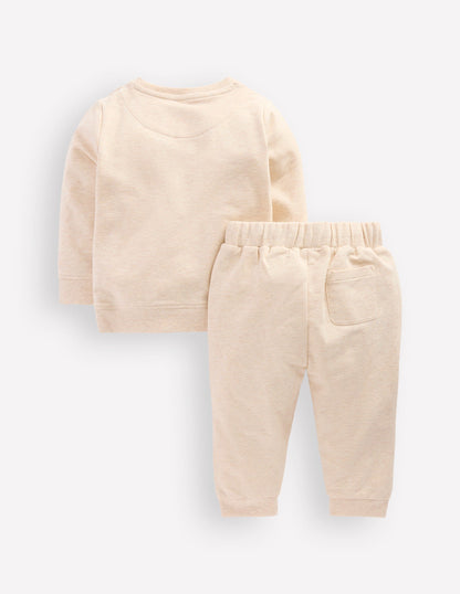 Sweatshirt-Set mit Applikationen-Haferbeige Herzen- & Stern-Applikationen-2