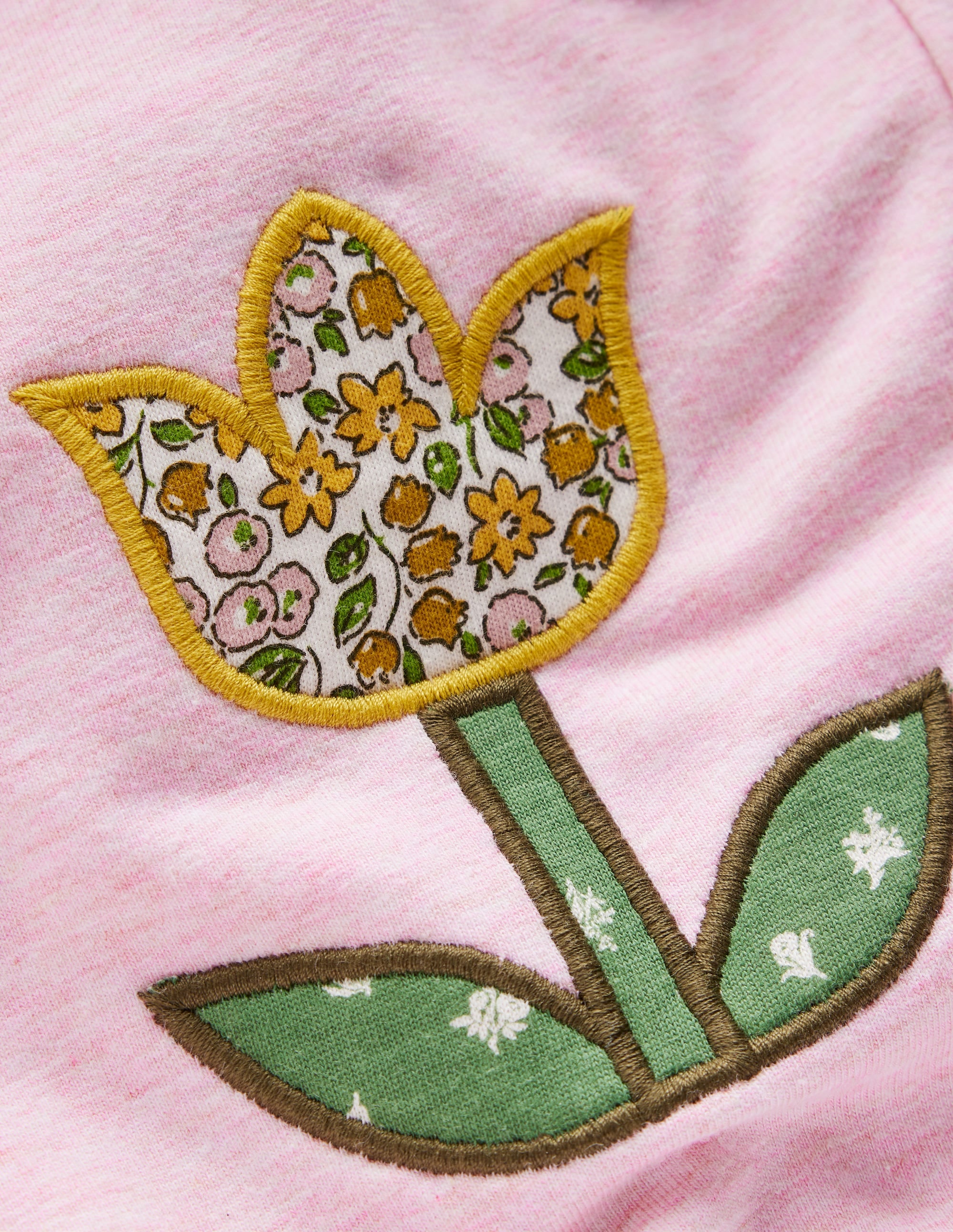 Sweatshirt-Set mit Applikation-Rosa Blumenmuster Patchwork - Image 3