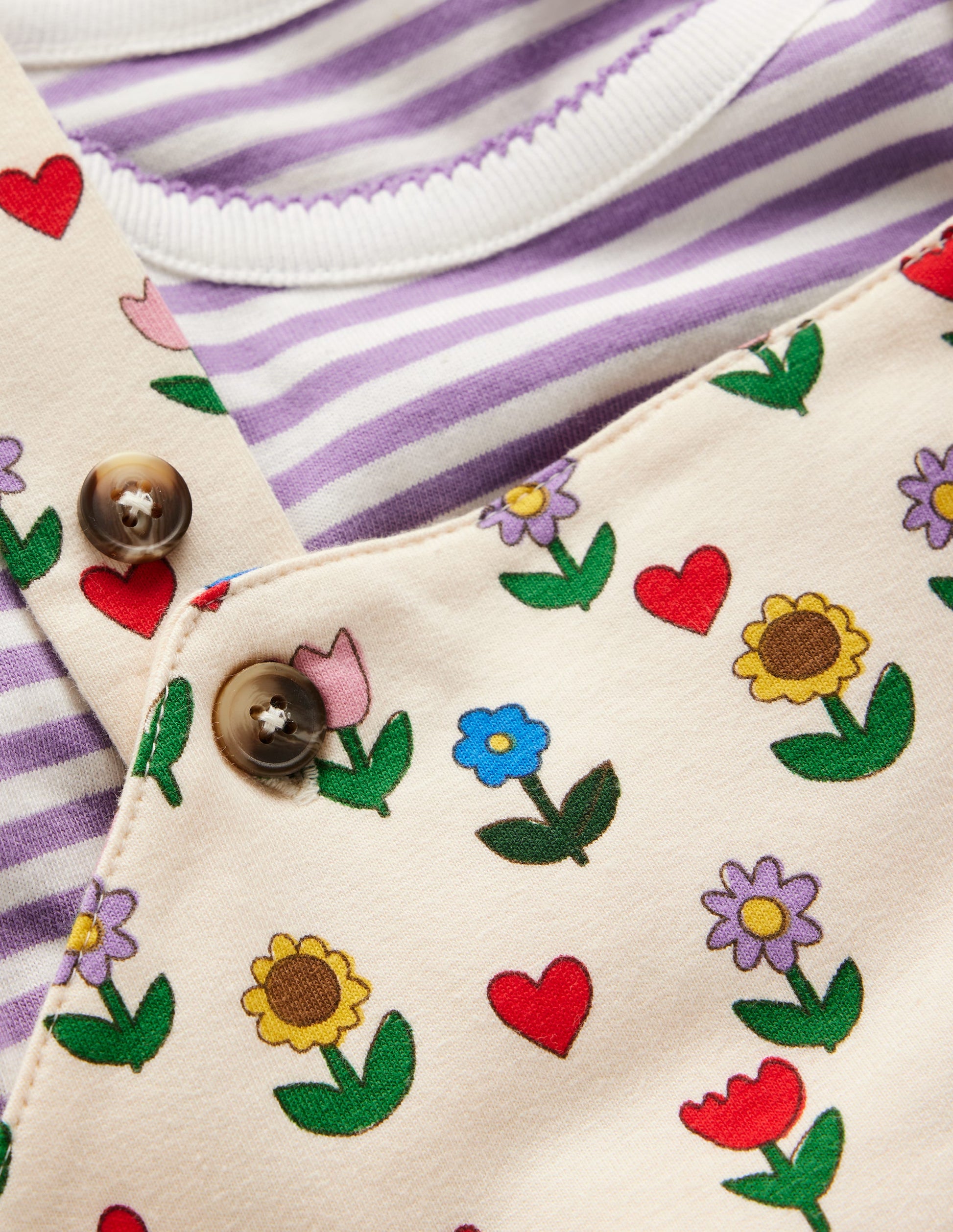 Jersey-Oberteil und Latzhose im Set-Bunt Sonnenblumen Garten-3