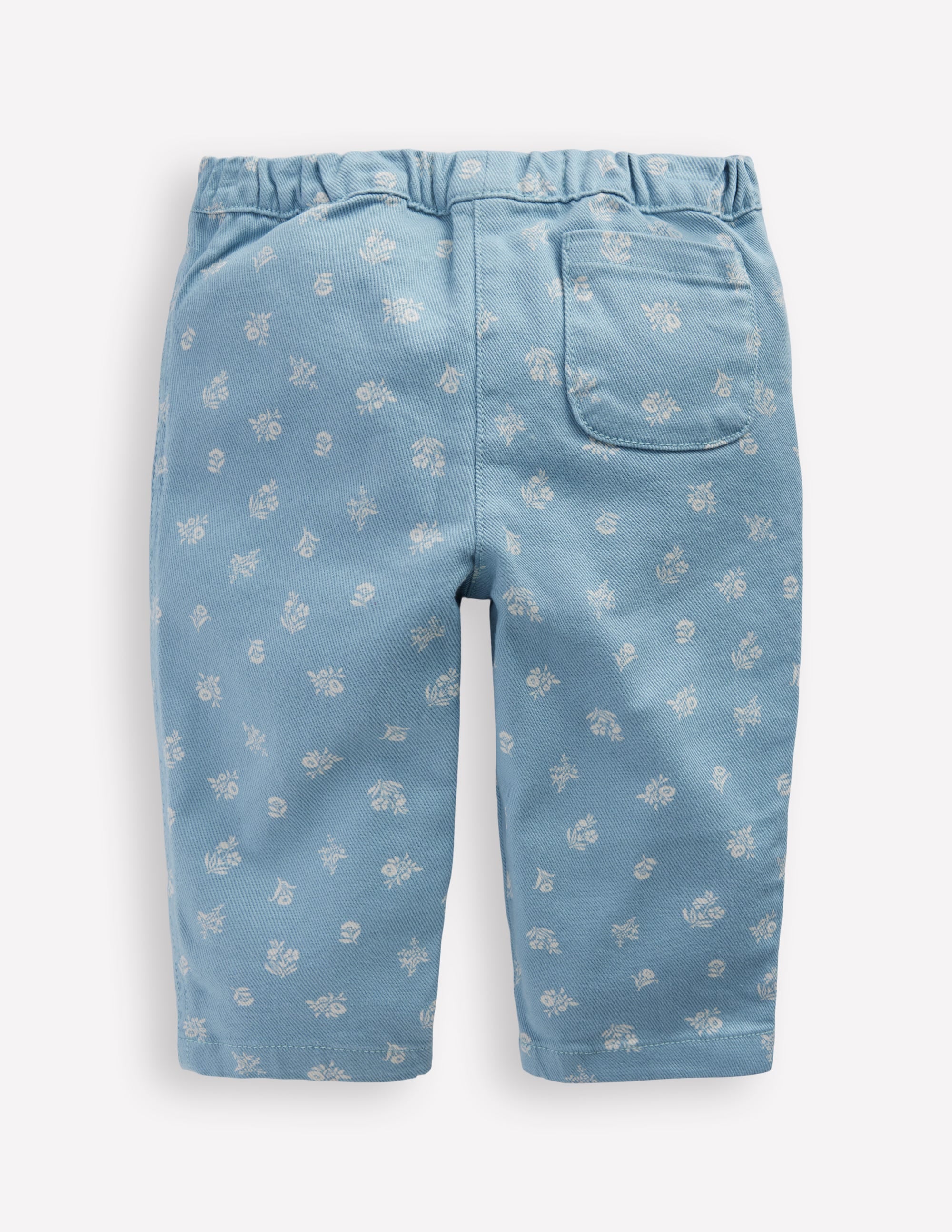 Pantalon à enfiler en coton-Imprimé floral bleu - Image 2