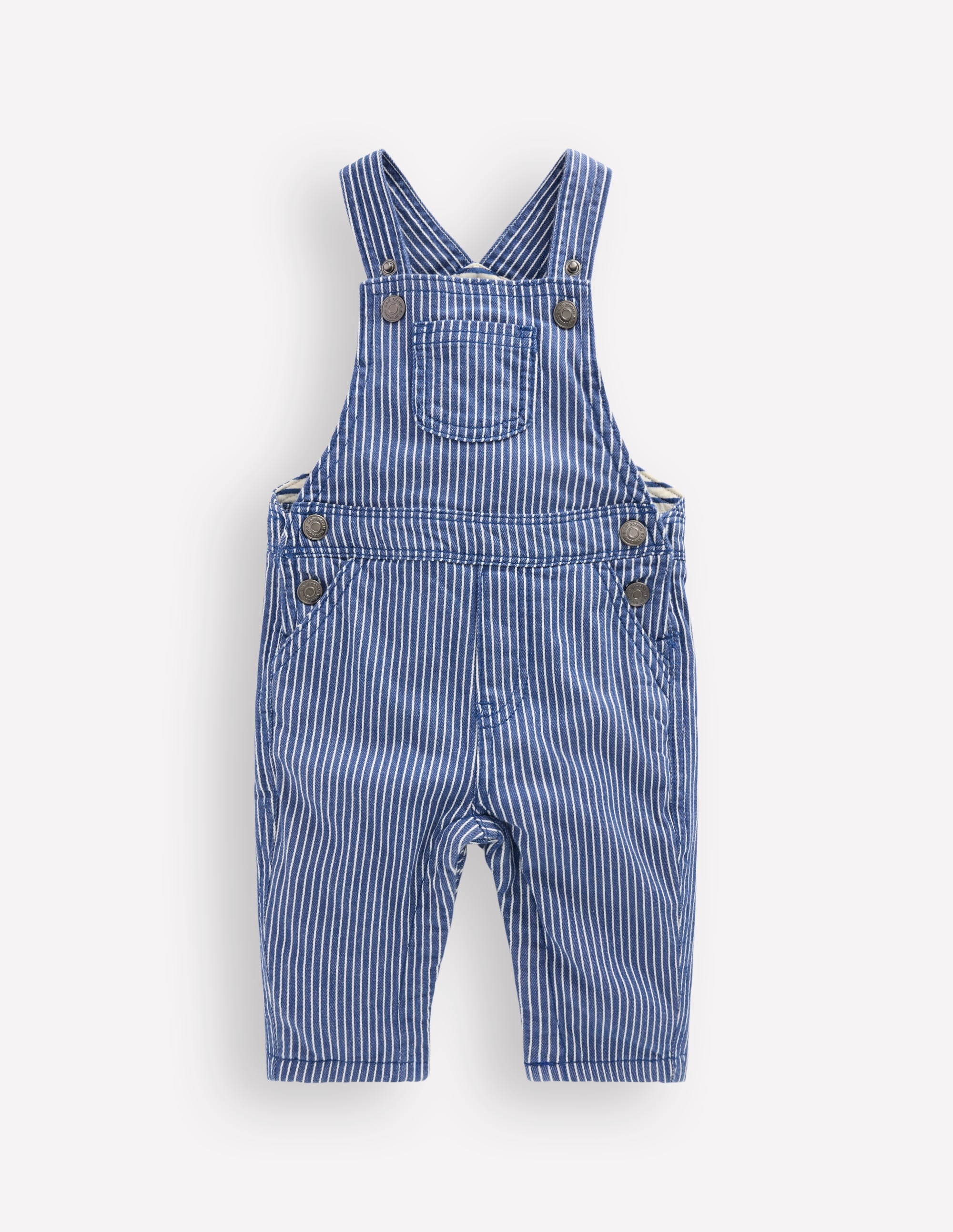 Salopette tissée-Coutil Rayé Bleu Marine - Image 1
