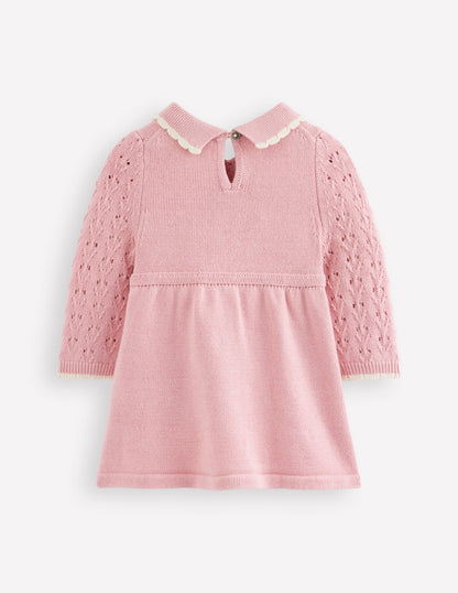 Robe en maille pointelle-Rose vintage-2
