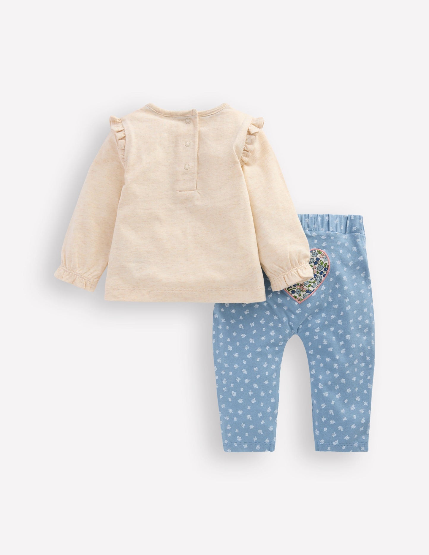 Spielset mit Logo für Mädchen-Blau Blumenmuster Herzen