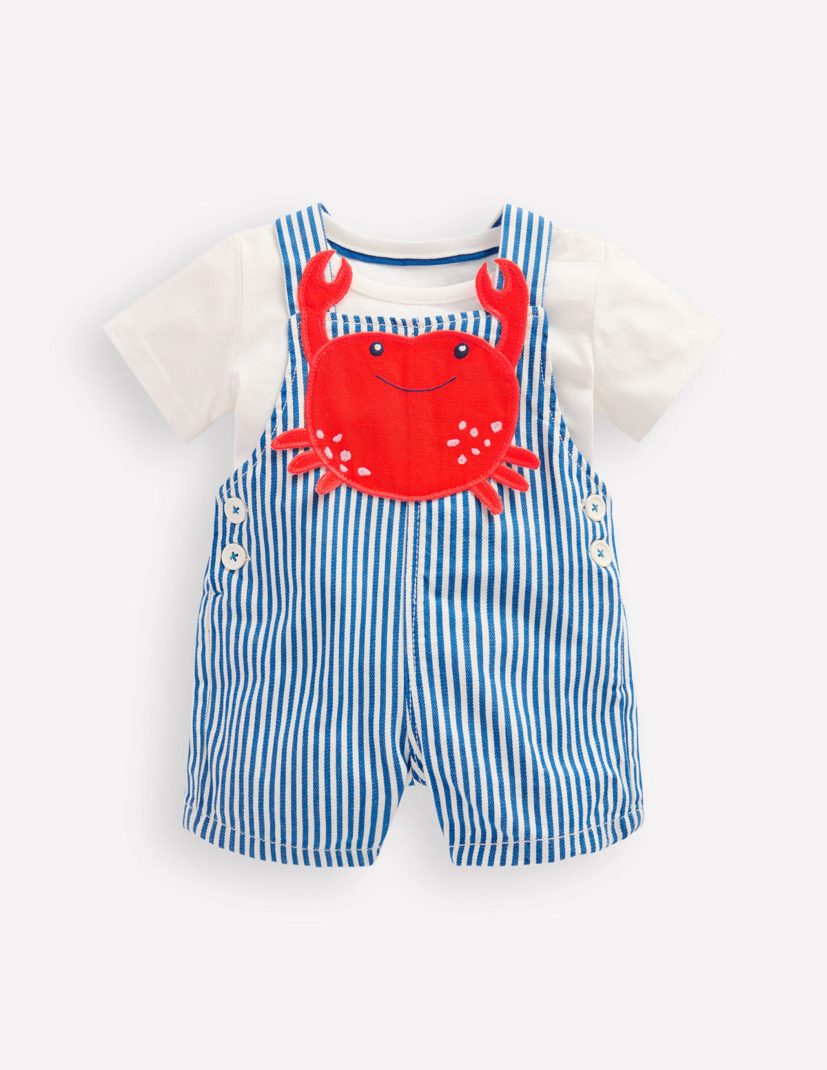 Originelles, gewebtes Latzhosen-Set-Blau Streifen Krebs - Image 1